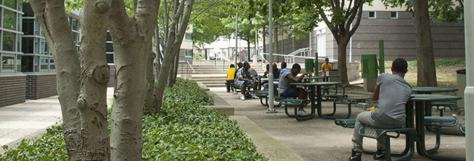 Courtyard outside of Student Life at CCP.