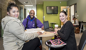 Students working together in Community College of Philadelphia facilities 