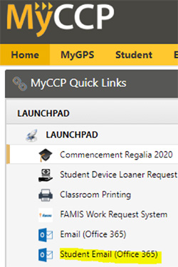 MyCCP Quick Links