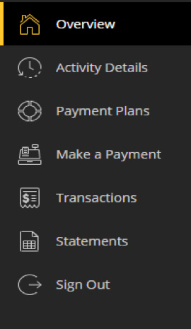 Make a payment screen