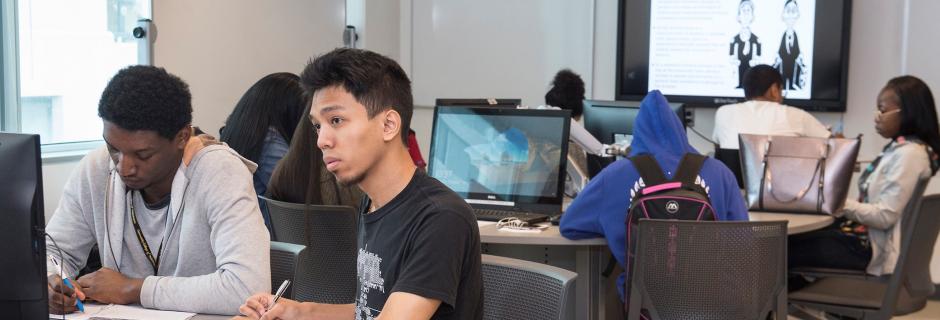 students working with computers