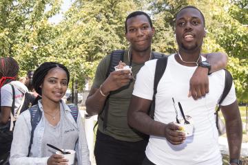 Three students with their ice cream.