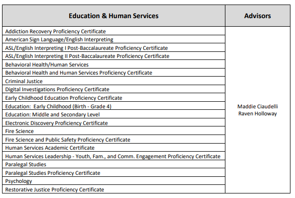 Education &amp; Human Services Advisors